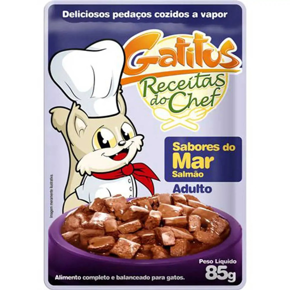 Ração Úmida Gatitus Sabores do Mar Salmão 85 g