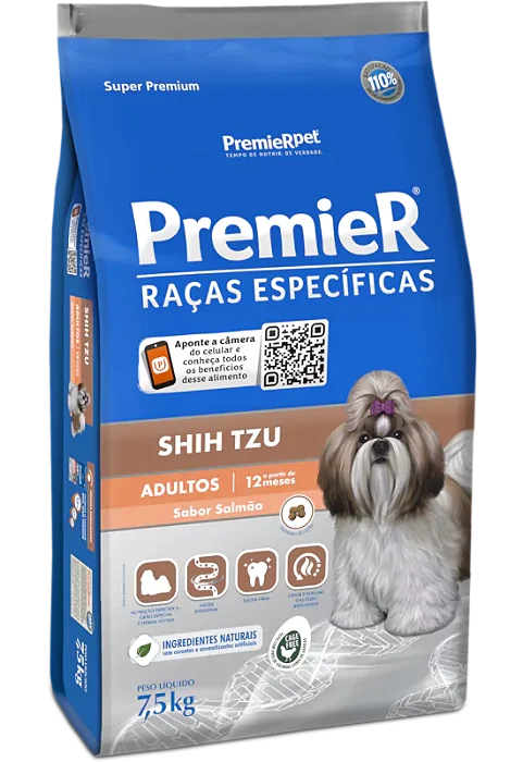 Premier Caes Ad Racas Esp Shih Tzu SalmÃo 1 Kg