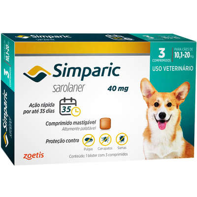 Simparic 40mg (10,1 A 20kg) 3comp.