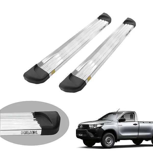 Estribo Alumínio Cromado Plataforma Hilux  Cabine Simples 2016