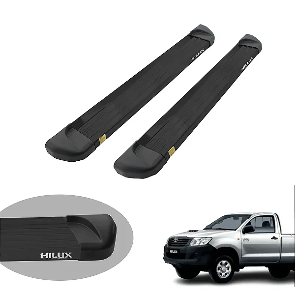 Estribo Hilux 2005/2015 Alumínio Preto Cabine Simples