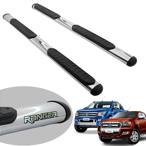 Estribo Oval Cromado para Ford Ranger Dupla 2012