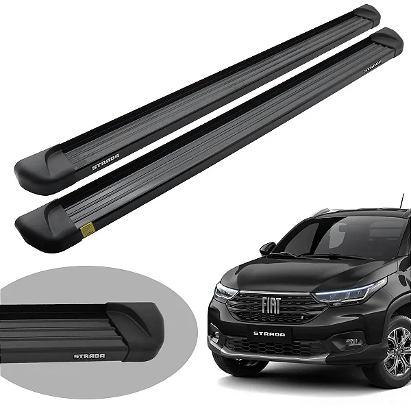 Estribo para Fiat Strada 2021 Alumínio Preto