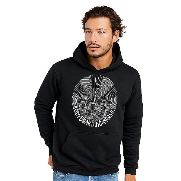 Moletom canguru peluciado B2BR Ocean preto