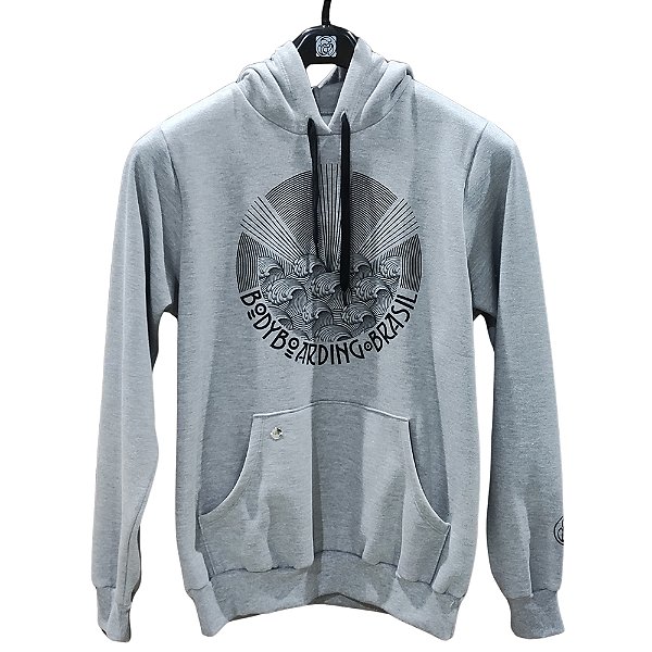 Moletom canguru peluciado B2BR Ocean cinza