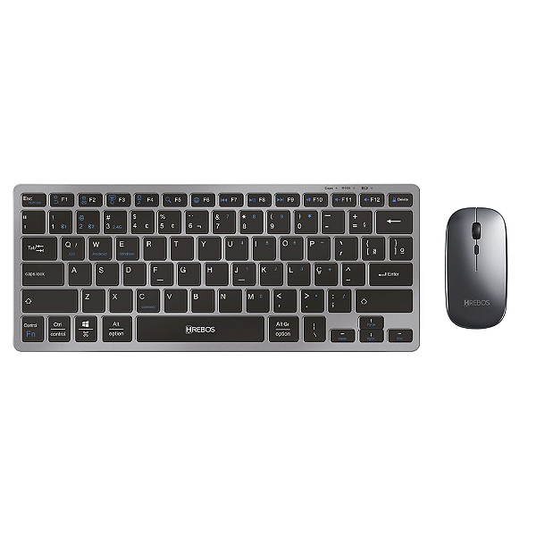 KIT Teclado & Mouse Brushed Black - Hrebos