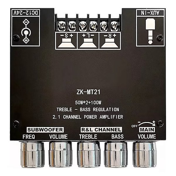 ZK-MT21 Estéreo Placa Amplificador 2.1 Bluetooth 100W