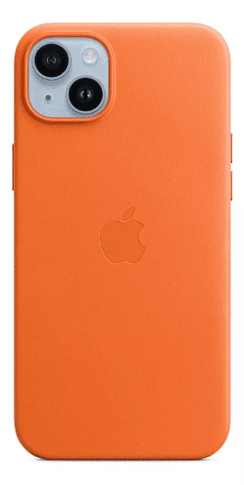 CAPA COURO MAGSAFE IPHONE 12/12 PRO LARANJA
