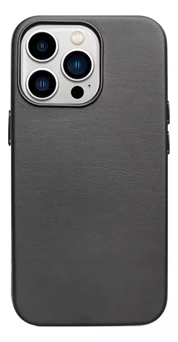 CAPA COURO MAGSAFE IPHONE 12 PRO MAX CINZA