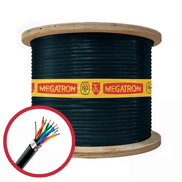 CABO DE REDE CAT5E UTP 100% COBRE CAPA DUPLA BLINDADA 500M