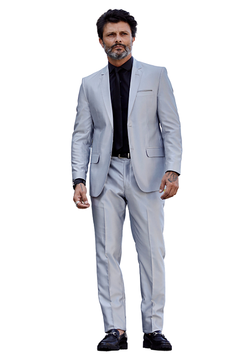 Terno Poliviscose Slim Prata