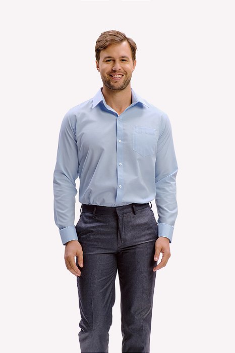 Camisa Tradicional Azul Bebe