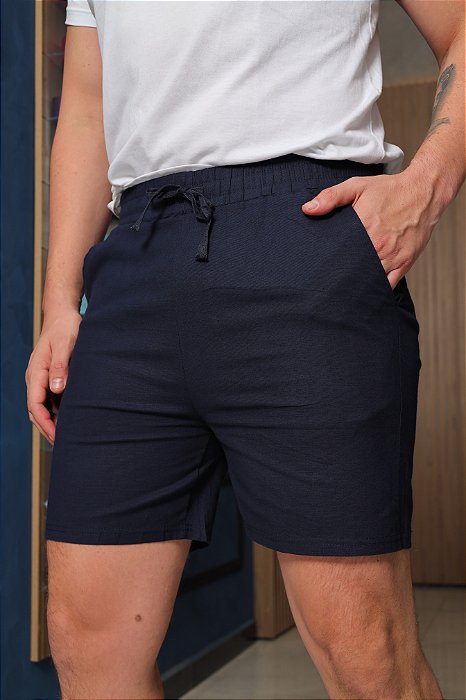 Bermuda de Linho Azul