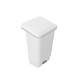 Lixeira 50 litros plastica com pedal na cor branca - vienna 44x37x71