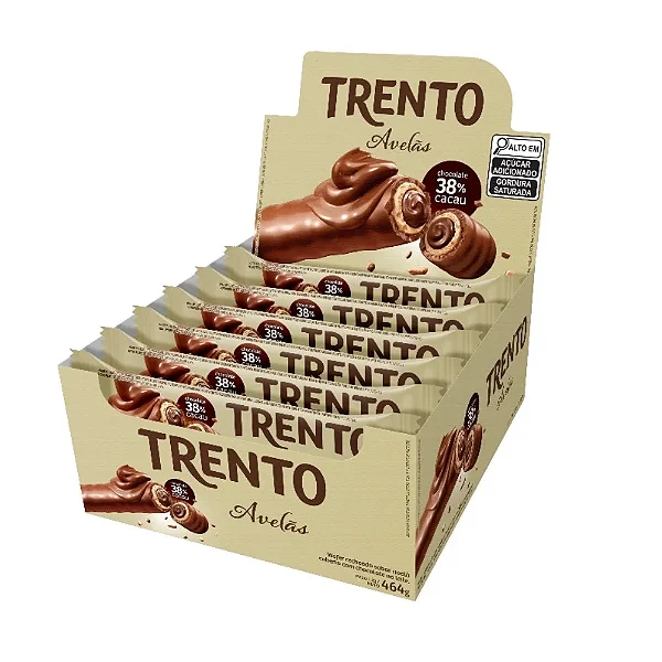 Chocolate Trento Wafer Avelã 29g 16 Unidades