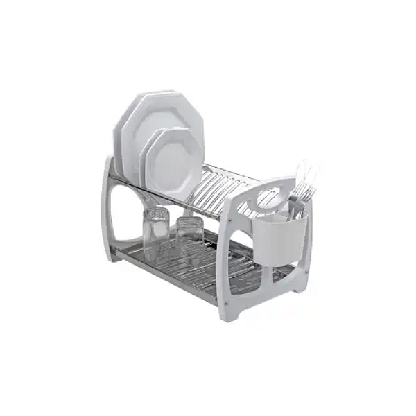 Escorredor Louça/Pratos Inox 16 Lugares Branco Viel