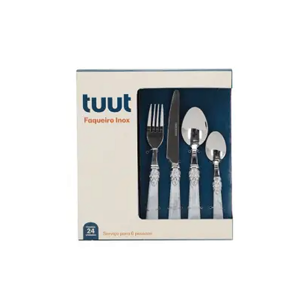 Faqueiro 24 Peças Cabo Plástico Taiti Tuut