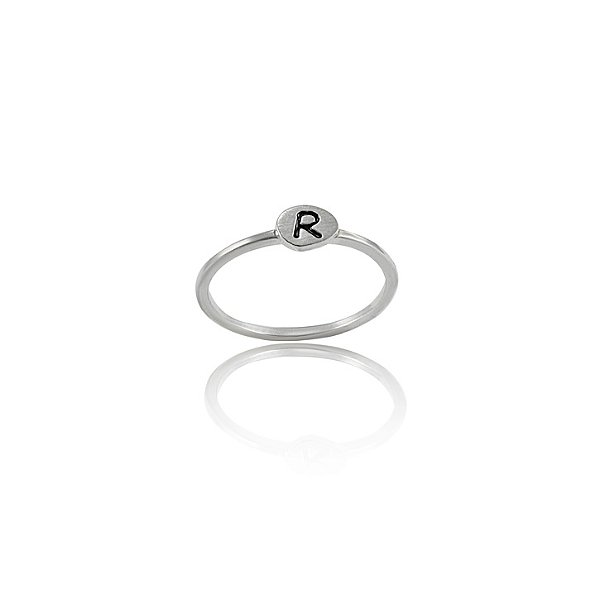 Anel Fino Alfabeto R - Prata