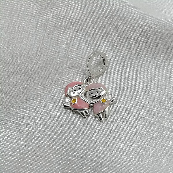 Berloque Anjos Gêmeos - Prata