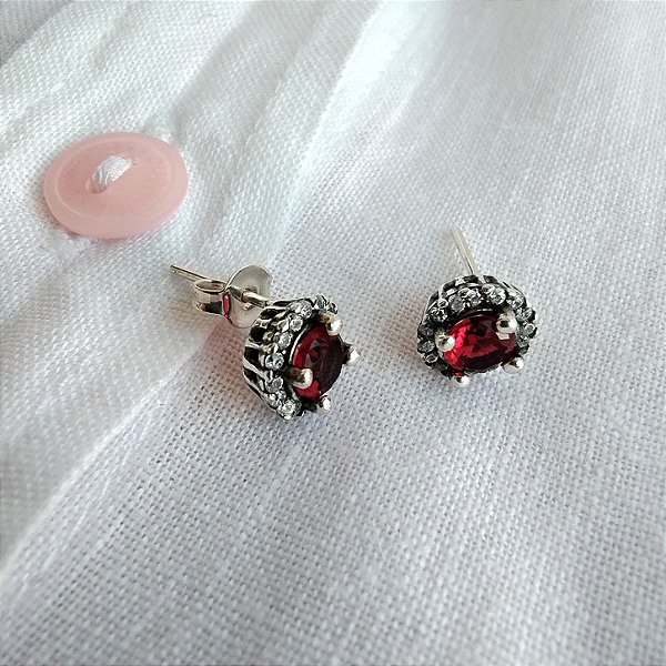 Brinco Safira e Zirconias - Prata