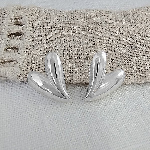 Brinco Coração Liso - Prata