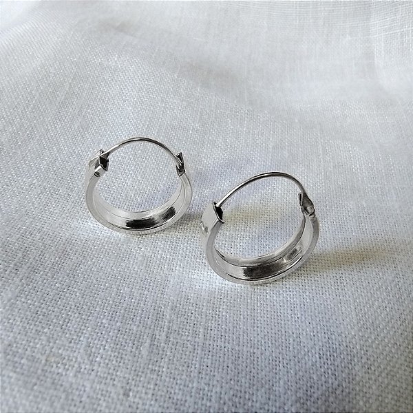 Brinco Argola Lisa com Fecho - Prata