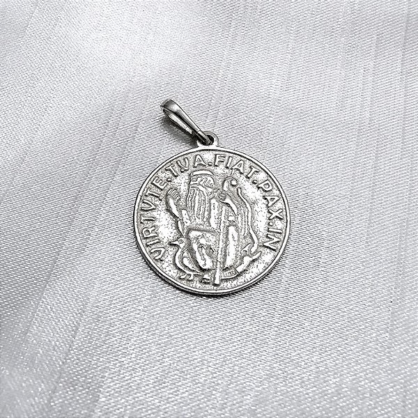 Pingente Medalha São Bento - Prata