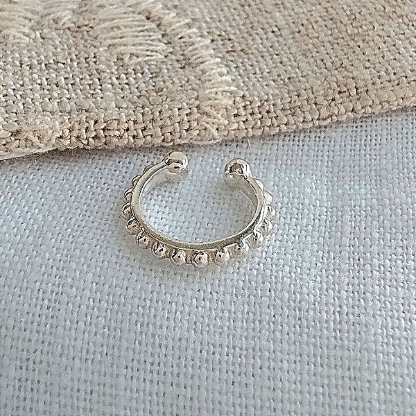 Piercing Fake Micro Esferas Ouro Branco - Semijoia