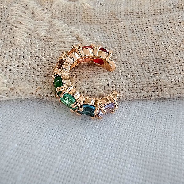 Piercing Fake Pedras Multicores - Semijoia