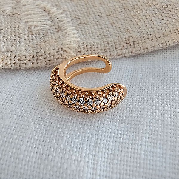 Piercing Fake Meia Lua Cravejada - Semijoia