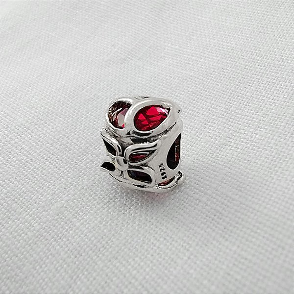 Berloque Separador Flor Granada - Prata