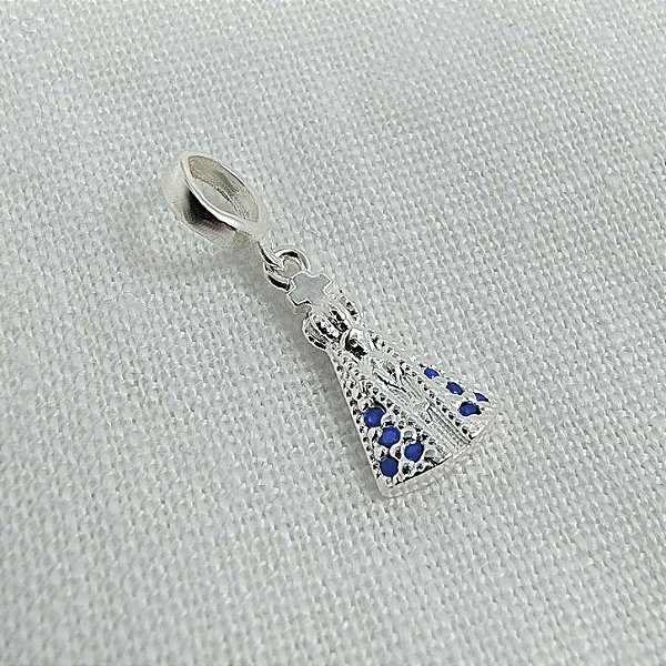 Berloque Nossa Senhora Pedras Azuis - Prata