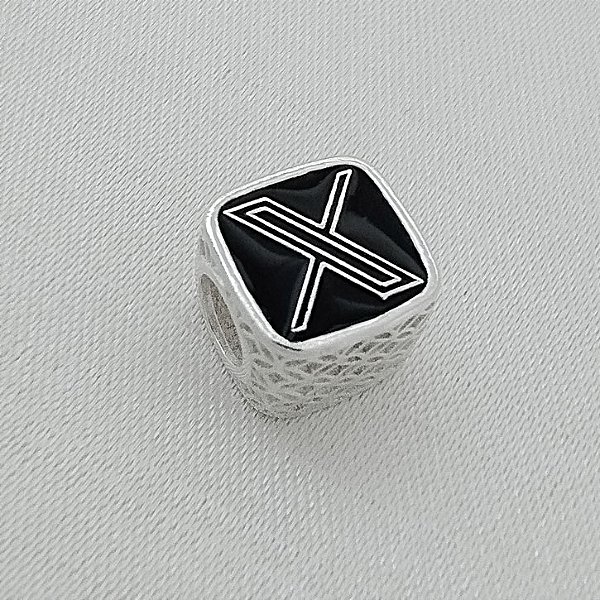 Berloque Separador Rede Social X - Prata