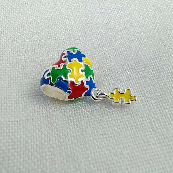 Berloque Separador Símbolo Autismo - Prata