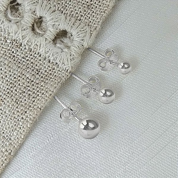 Brinco Trio de Esferas - Prata