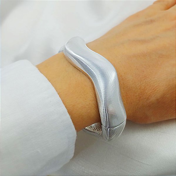 Bracelete Organico Opaco Branco - Semijoia