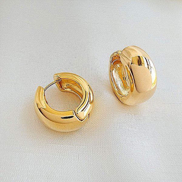 Brinco Argola Larga Articulada 25mm - Semijoia