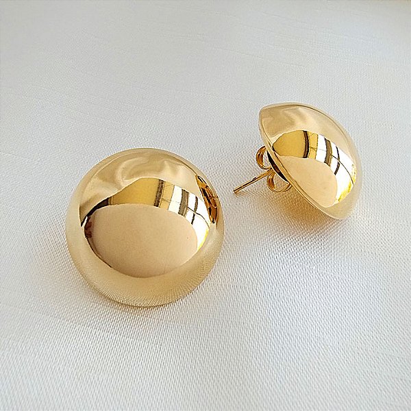 Brinco Meia Esfera 30mm - Semijoia