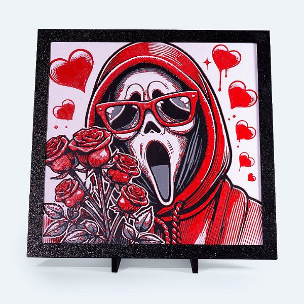Quadro Amor Assassino — Placa Decorativa 3D em Relevo 20x20 cm