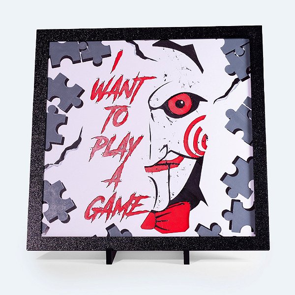 Quadro I Want To Play A Game — Placa Decorativa 3D em Relevo 20x20 cm