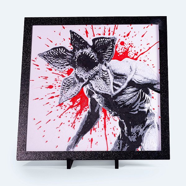 Quadro Predador do Mundo Invertido — Placa Decorativa 3D 20x20 cm