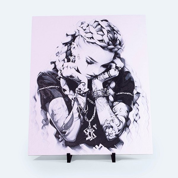 Quadro Garota das Tranças — Placa Decorativa 3D em Relevo
