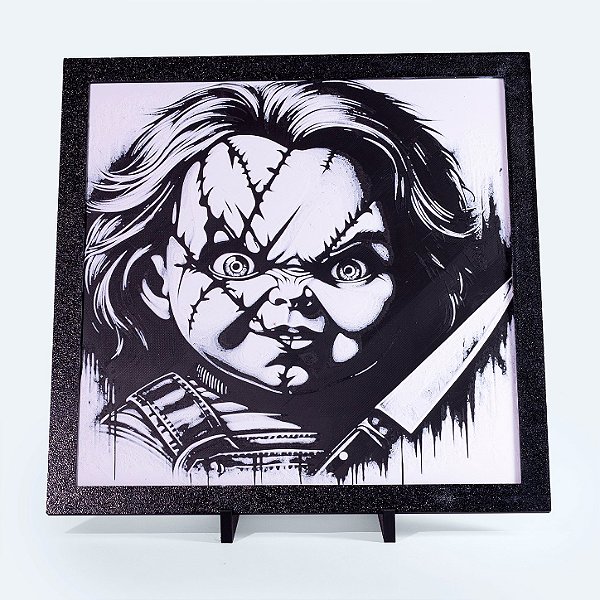 Quadro Sorriso Costurado — Placa Decorativa 3D em Relevo 20x20 cm