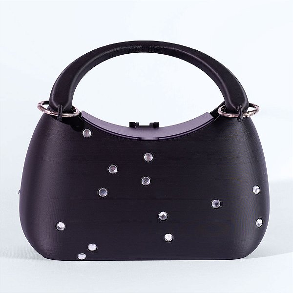 Bolsa Estelar Ônix — Minimalista com Strass