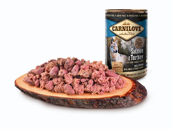 Alimento úmido natural para cães - Carne Salmão e Peru 400g - Carnilove