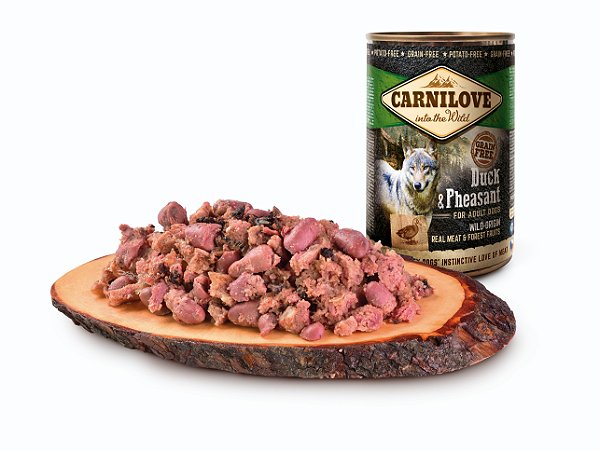 Alimento úmido natural para cães  - Carne de pato e faisão 400g - Carnilove