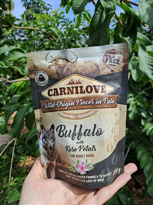 Alimento úmido natural para cães - Patê de carne de búfalo com pétalas de rosa 300g - Carnilove