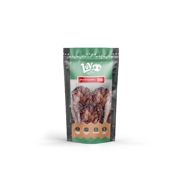 Petisco Natural - Hamburguinho Bovino 100g - Luv
