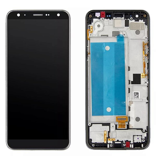 FRONTAL TELA DISPLAY LG K12 / K12 PLUS PRATEADO/PRATA COM ARO LCD