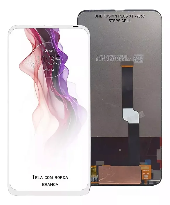 FRONTAL TELA DISPLAY MOTOROLA MOTO ONE FUSION PLUS BRANCO SEM ARO LCD